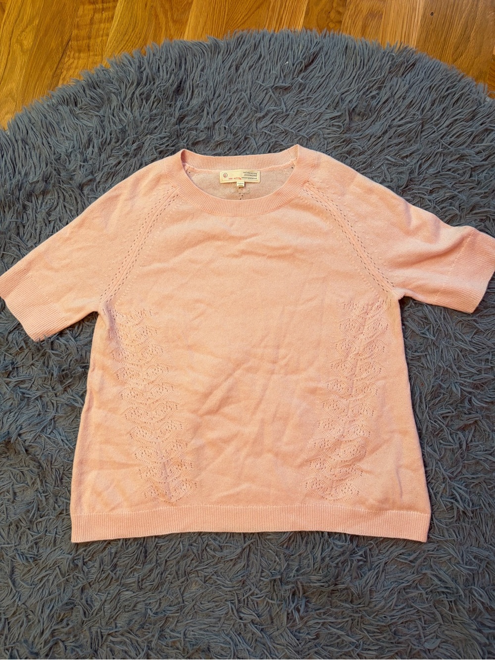 Odd Molly Baby Pink Short Sleeve Knit 100% Cashmere T-Shirt Sweater Size XS
